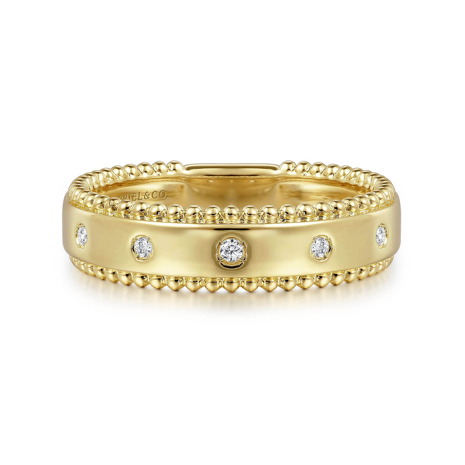 14K Yellow Gold Diamond Stackable Ring 0.04ct-Bujukan - 0.04 ct - Shot 1