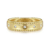 14K Yellow Gold Diamond Stackable Ring 0.04ct-Bujukan