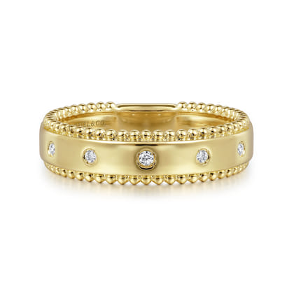 14K Yellow Gold Diamond Stackable Ring 0.04ct-Bujukan