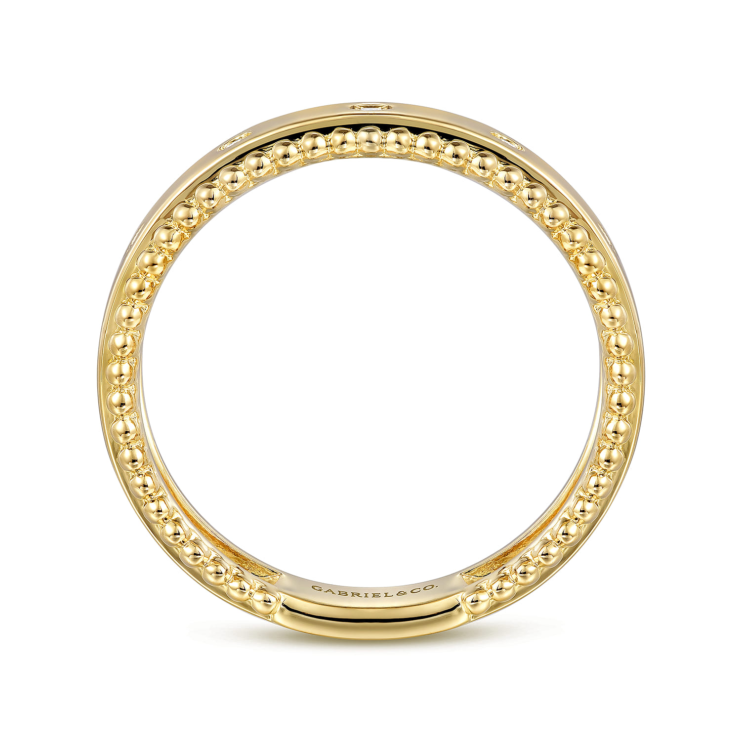 14K Yellow Gold Diamond Stackable Ring 0.04ct-Bujukan - 0.04 ct - Shot 2