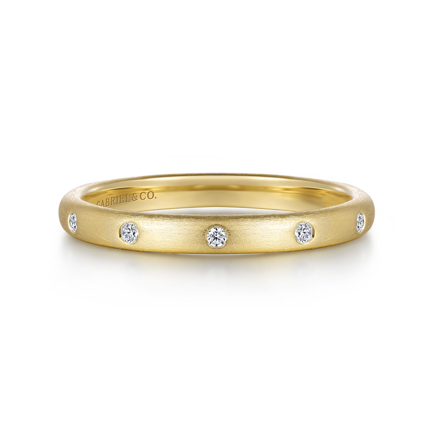 14K Yellow Gold Diamond Stackable Ring 0.04ct - 0.04 ct - Shot 1