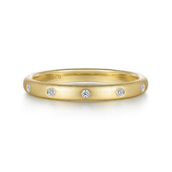 14K Yellow Gold Diamond Stackable Ring 0.04ct