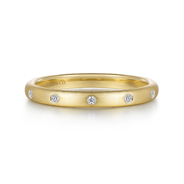 14K Yellow Gold Diamond Stackable Ring 0.04ct - 0.04 ct - Shot 1