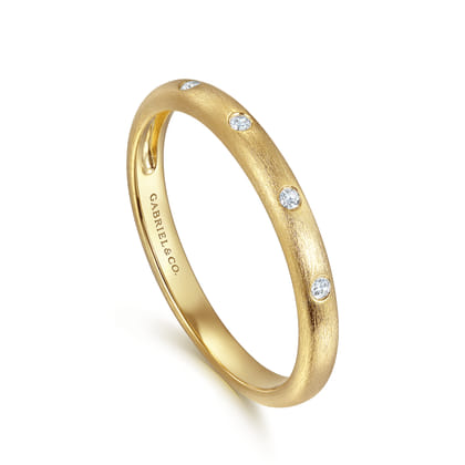 14K Yellow Gold Diamond Stackable Ring 0.04ct