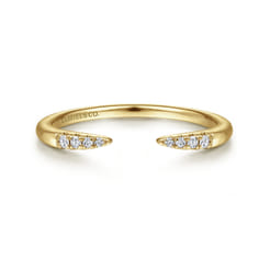 14K Yellow Gold Diamond Stackable Ring 0.05ct