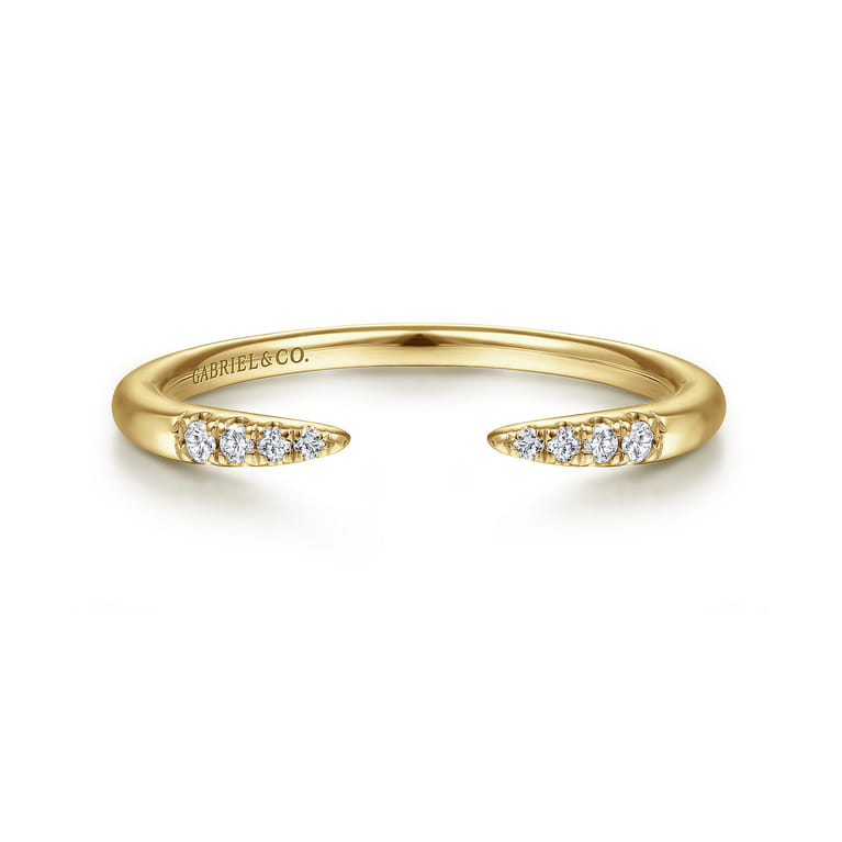 14K Yellow Gold Diamond Stackable Ring 0.05ct - 0.05 ct - Shot 1