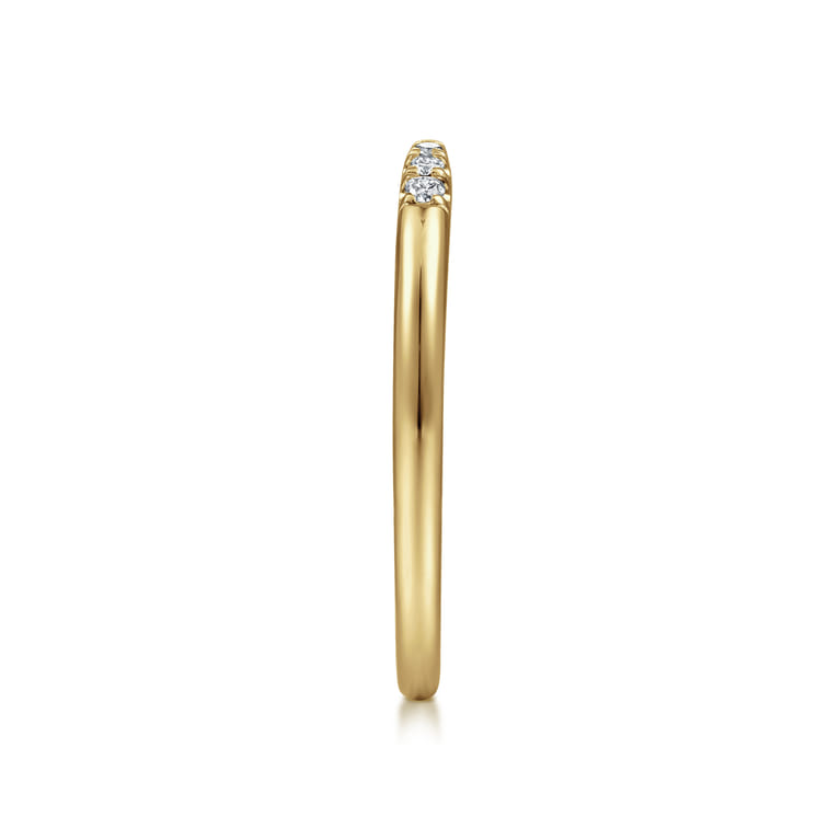 14K Yellow Gold Diamond Stackable Ring 0.05ct - 0.05 ct - Shot 4
