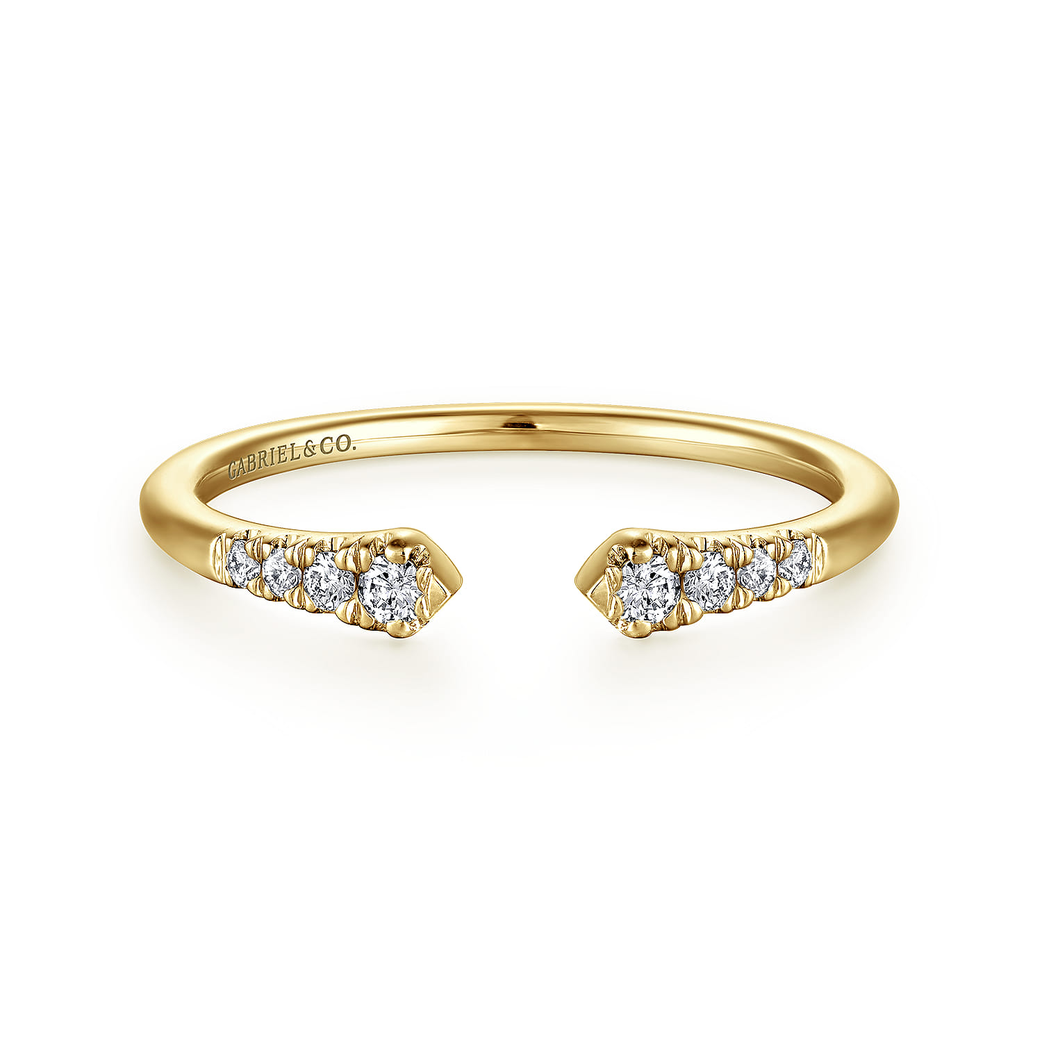 14K Yellow Gold Diamond Stackable Ring 0.1ct