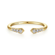 14K Yellow Gold Diamond Stackable Ring 0.1ct