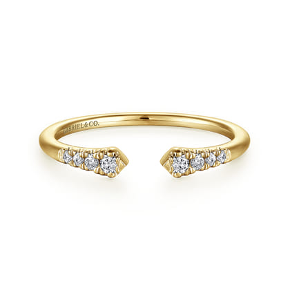 14K Yellow Gold Diamond Stackable Ring 0.1ct