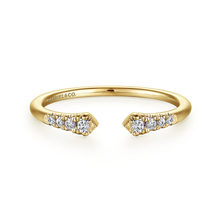 14K Yellow Gold Diamond Stackable Ring 0.1ct - 0.1 ct - Shot 1