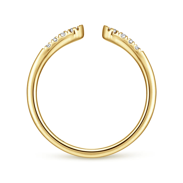 14K Yellow Gold Diamond Stackable Ring 0.1ct - 0.1 ct - Shot 2