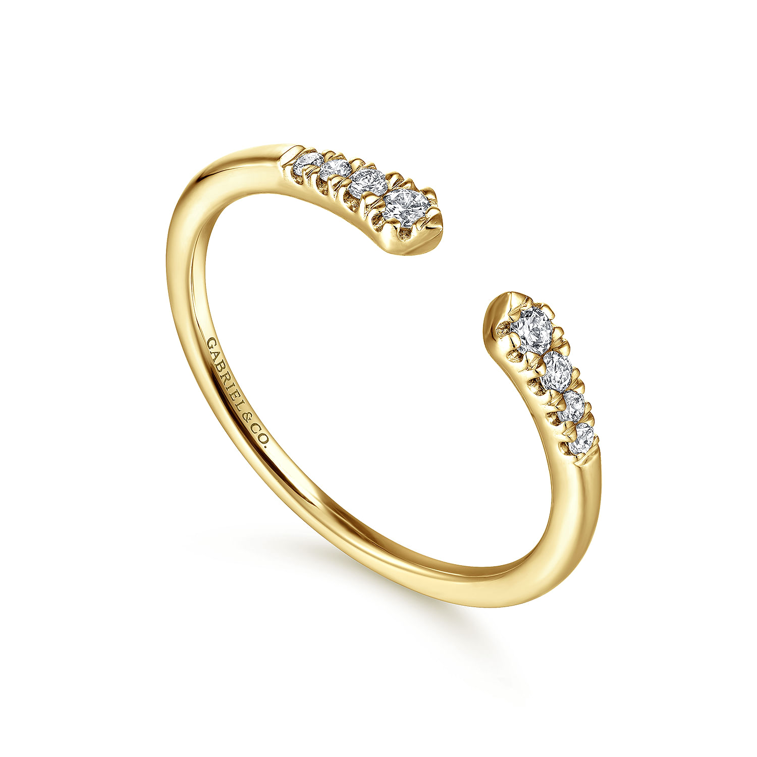 14K Yellow Gold Diamond Stackable Ring 0.1ct