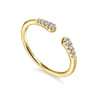 14K Yellow Gold Diamond Stackable Ring 0.1ct - 0.1 ct