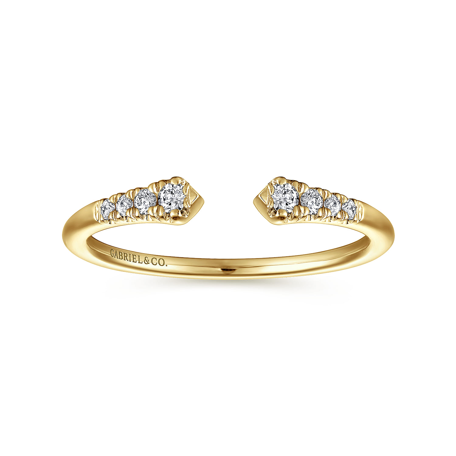 14K Yellow Gold Diamond Stackable Ring 0.1ct