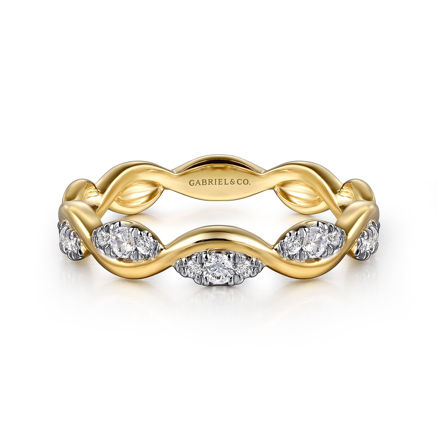 14K Yellow Gold Diamond Stackable Ring 0.21ct
