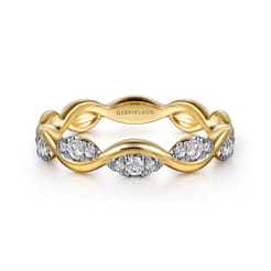14K Yellow Gold Diamond Stackable Ring 0.21ct