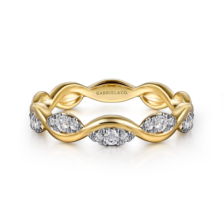 14K Yellow Gold Diamond Stackable Ring 0.21ct - 0.21 ct - Shot 1