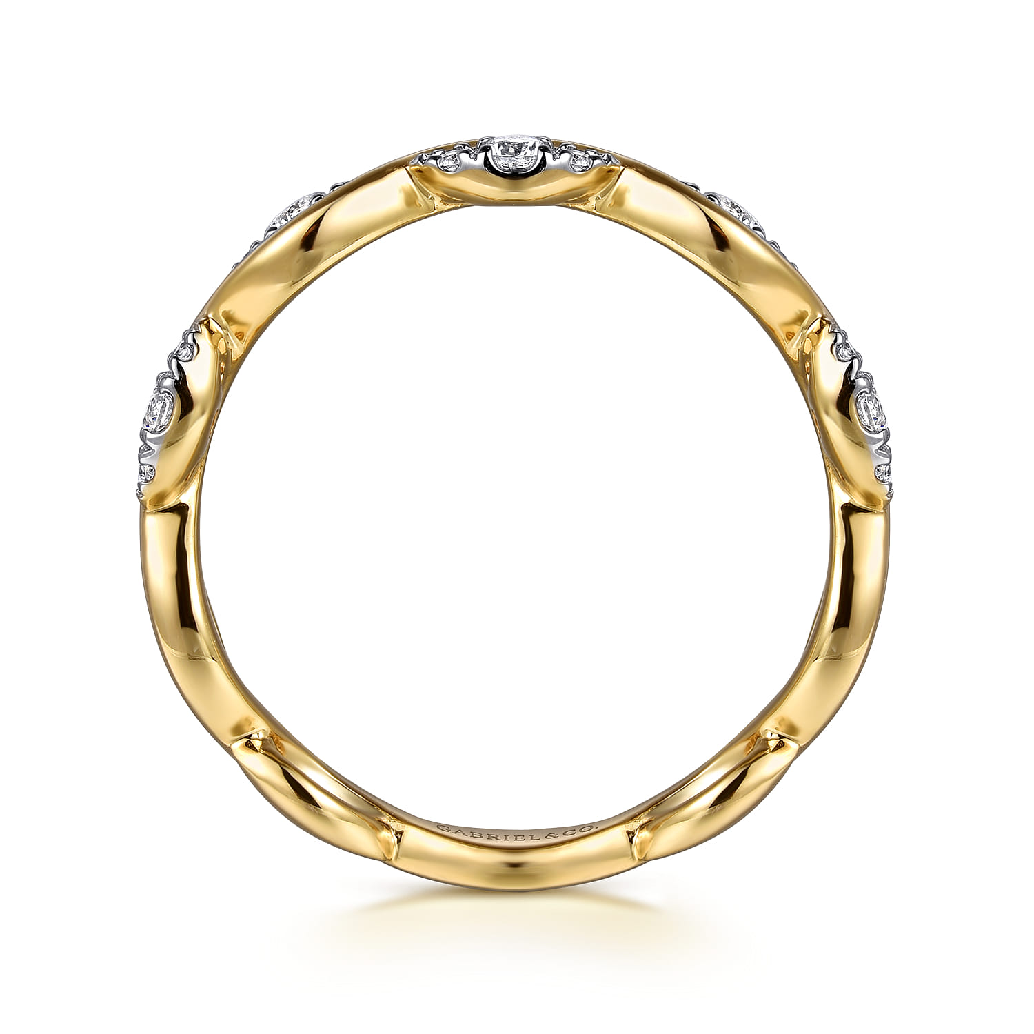 14K Yellow Gold Diamond Stackable Ring 0.21ct