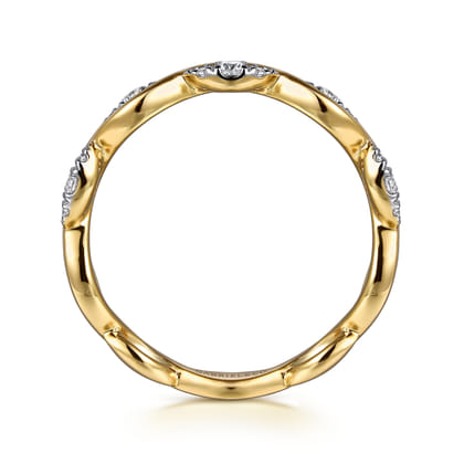 14K Yellow Gold Diamond Stackable Ring 0.21ct