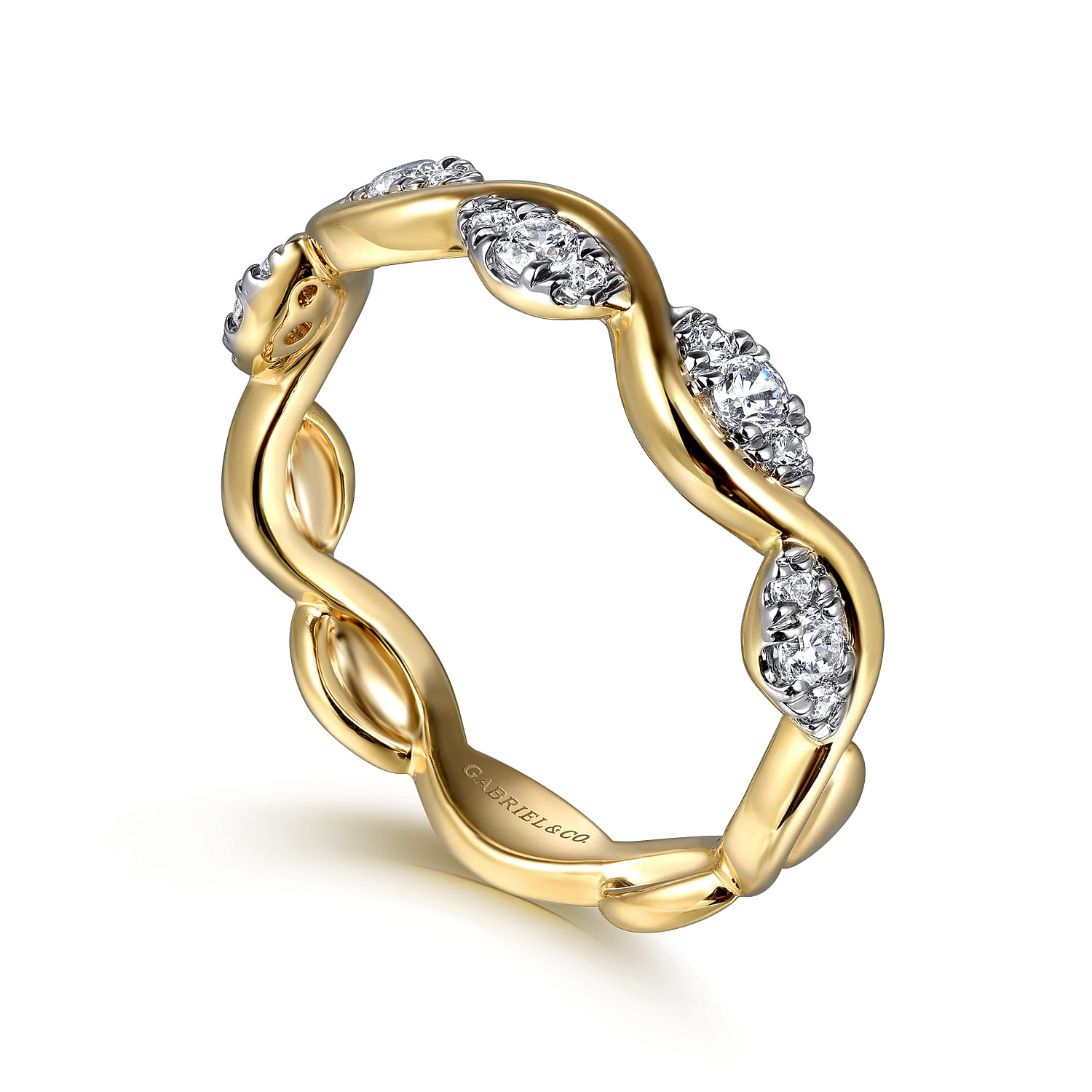 14K Yellow Gold Diamond Stackable Ring 0.21ct