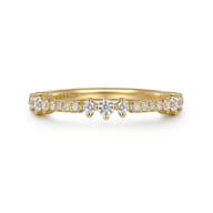 14K Yellow Gold Diamond Stackable Ring 0.24ct