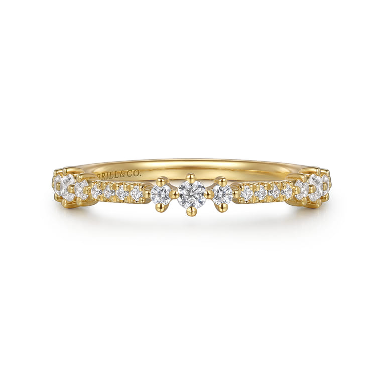 14K Yellow Gold Diamond Stackable Ring 0.24ct - 0.24 ct - Shot 1