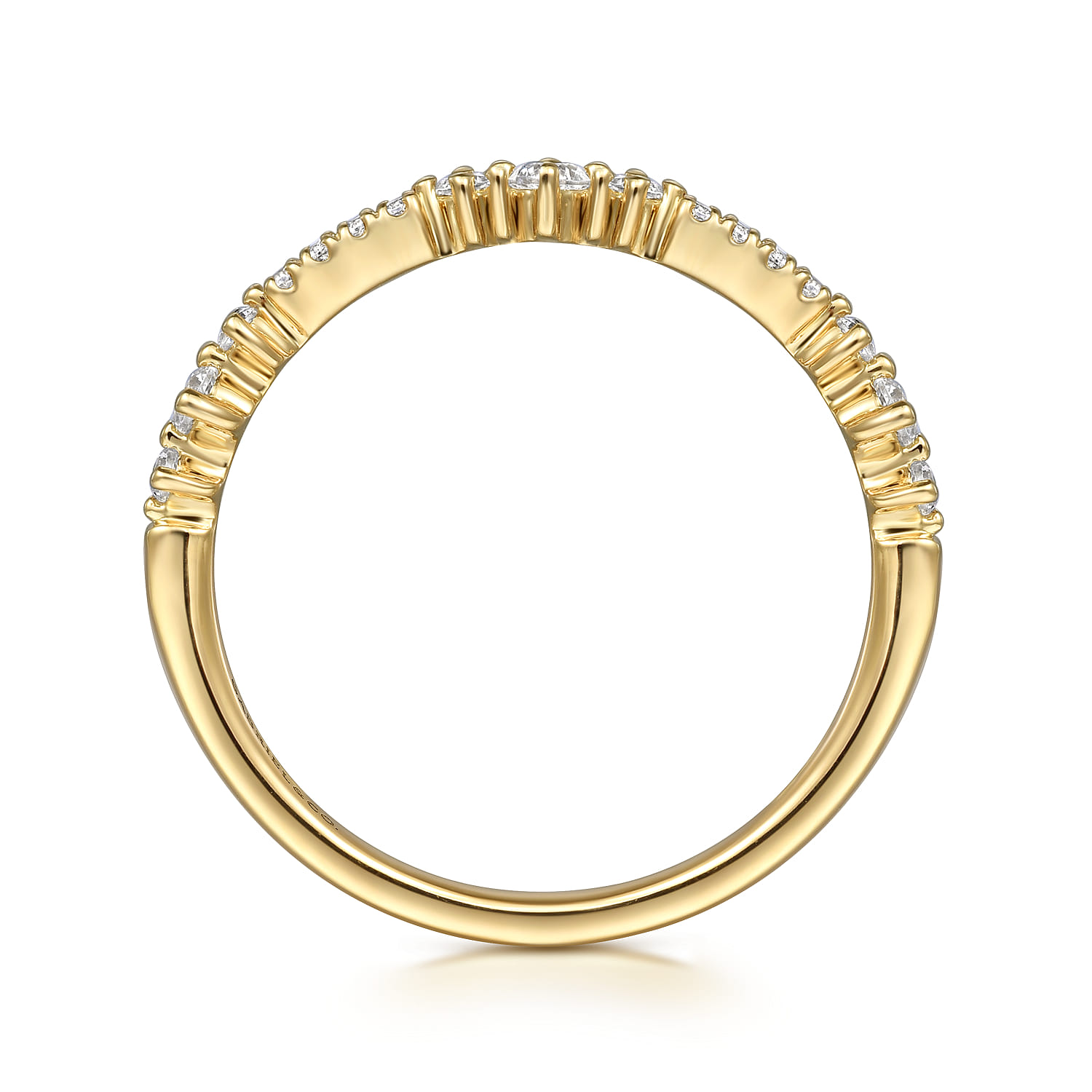 14K Yellow Gold Diamond Stackable Ring 0.24ct