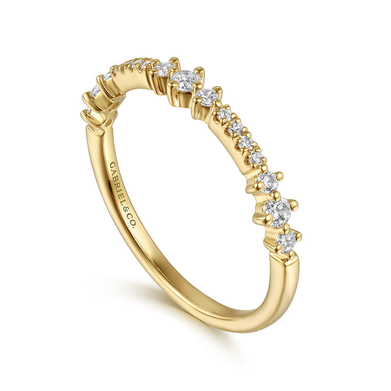 14K Yellow Gold Diamond Stackable Ring 0.24ct - 0.24 ct - Shot 3