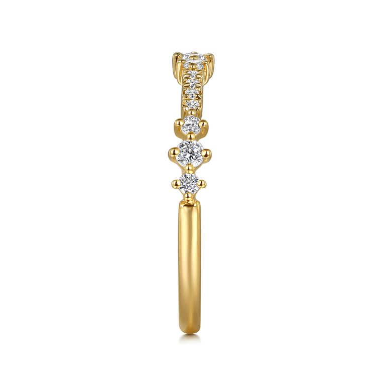 14K Yellow Gold Diamond Stackable Ring 0.24ct - 0.24 ct - Shot 4