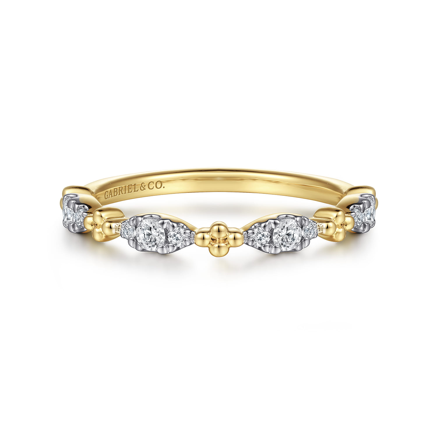 14K Yellow Gold Diamond Stackable Ring 0.2ct-Bujukan