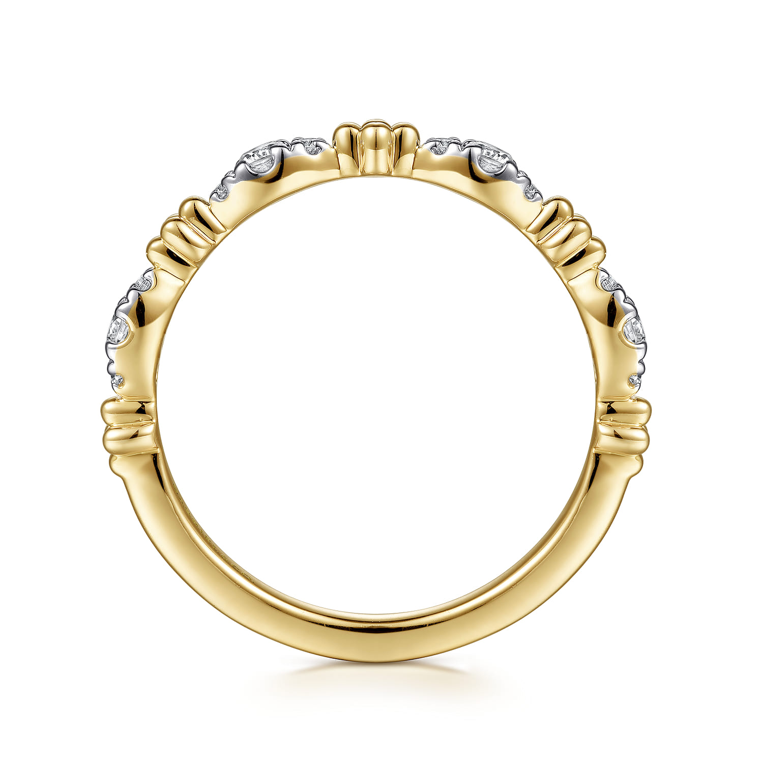14K Yellow Gold Diamond Stackable Ring 0.2ct-Bujukan
