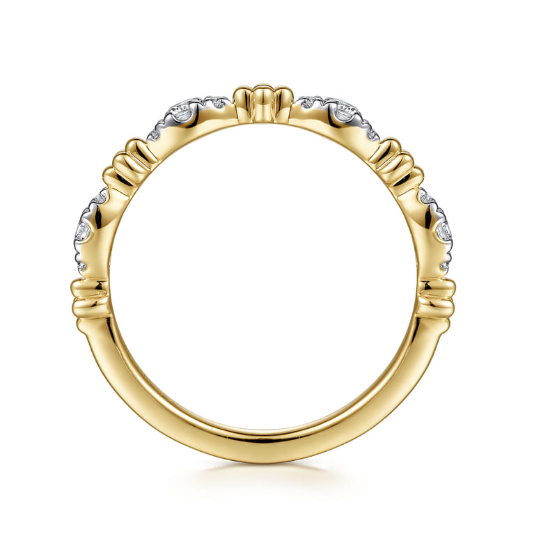 14K Yellow Gold Diamond Stackable Ring 0.2ct-Bujukan - 0.2 ct - Shot 2