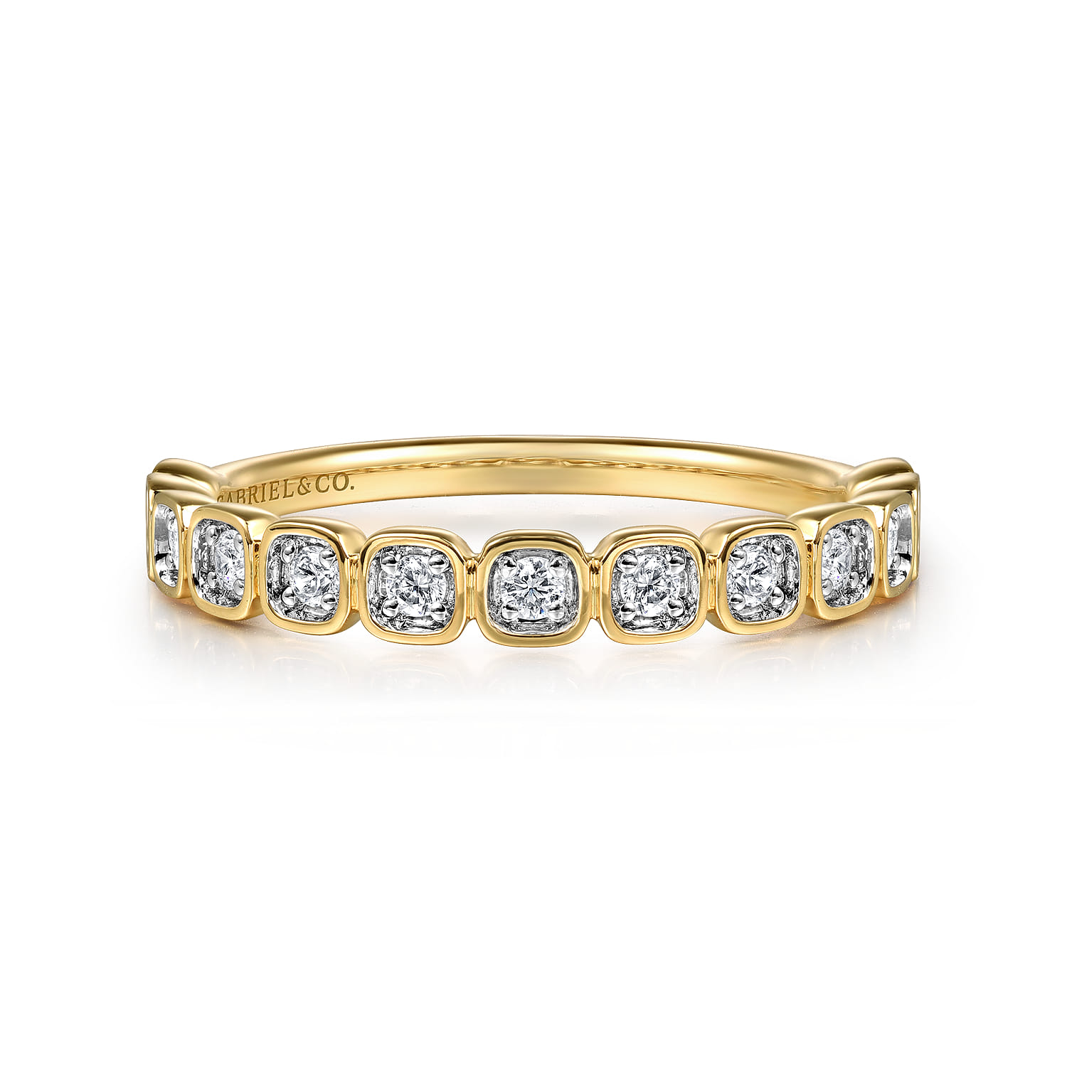 14K Yellow Gold Diamond Stackable Ring 0.2ct