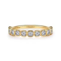 14K Yellow Gold Diamond Stackable Ring 0.2ct