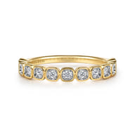 14K Yellow Gold Diamond Stackable Ring 0.2ct