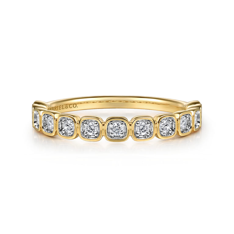 14K Yellow Gold Diamond Stackable Ring 0.2ct - 0.2 ct - Shot 1
