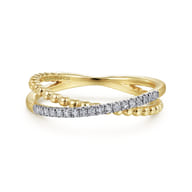 14K Yellow Gold Diamond Stackable Ring-Bujukan