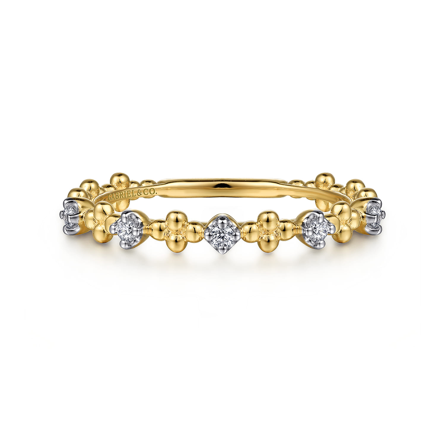 14K Yellow Gold Diamond Stackable Ring-Bujukan