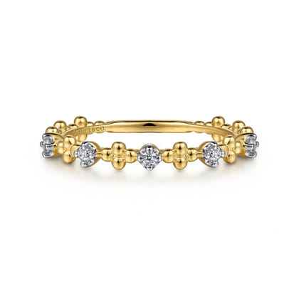 14K Yellow Gold Diamond Stackable Ring-Bujukan