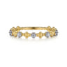 14K Yellow Gold Diamond Stackable Ring-Bujukan - 0.08 ct