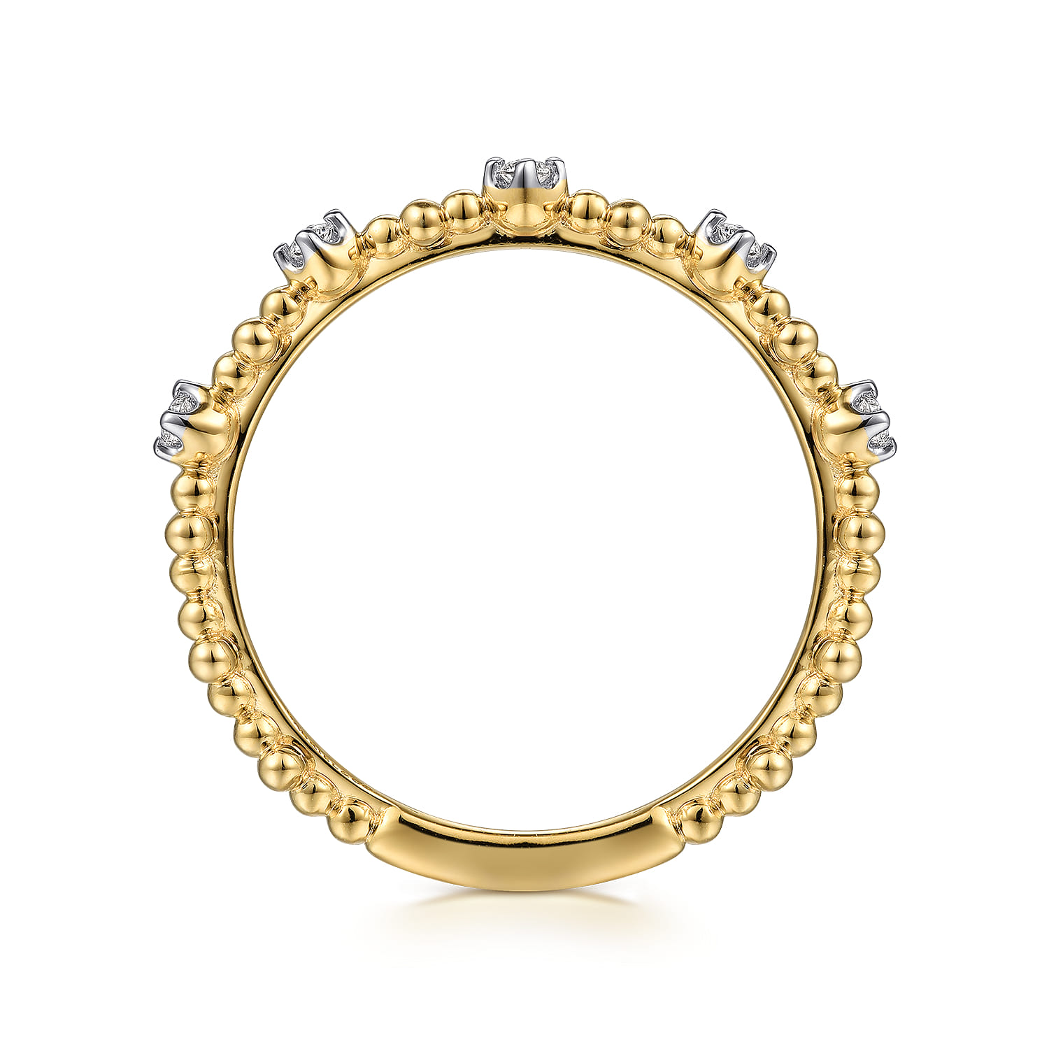 14K Yellow Gold Diamond Stackable Ring-Bujukan