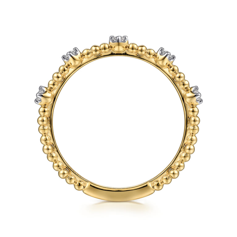 14K Yellow Gold Diamond Stackable Ring-Bujukan - 0.08 ct - Shot 2