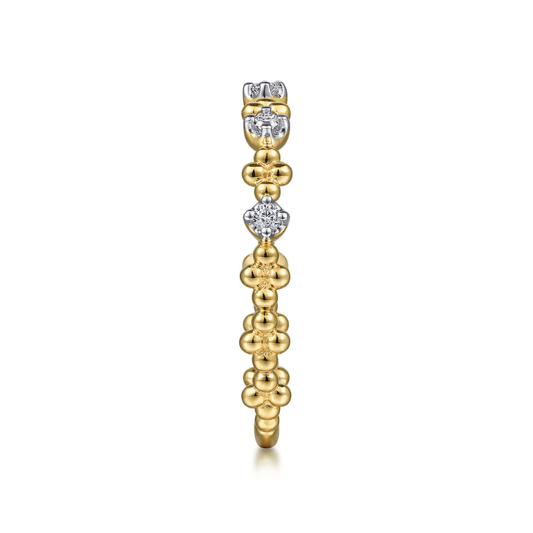 14K Yellow Gold Diamond Stackable Ring-Bujukan - 0.08 ct - Shot 4