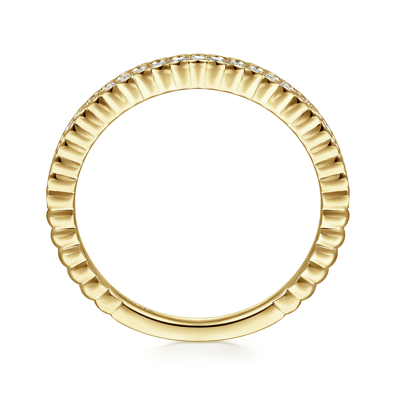 14K Yellow Gold Diamond Stackable Ring - 0.15 ct - Shot 2