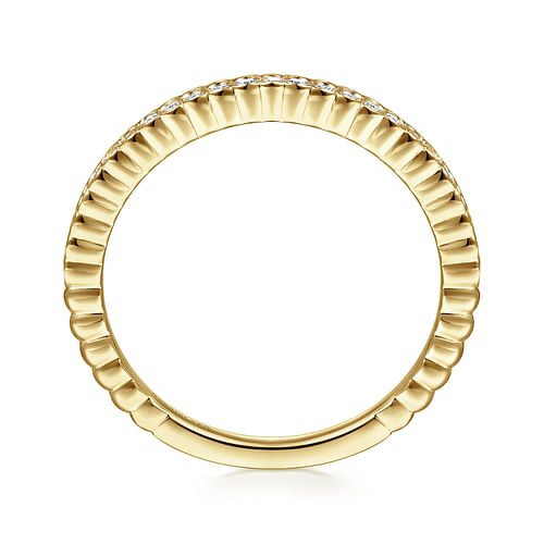 14K Yellow Gold Diamond Stackable Ring - 0.15 ct - Shot 2