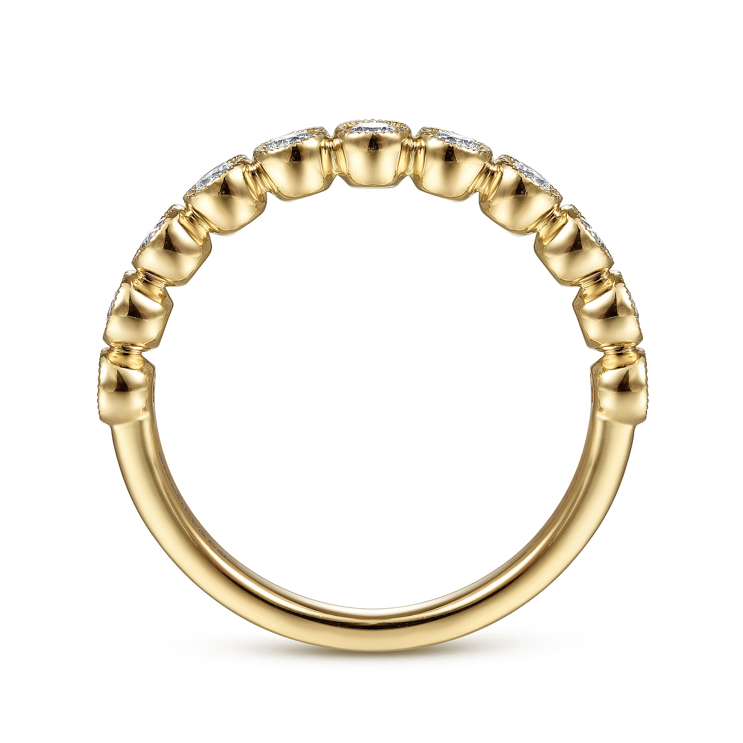14K Yellow Gold Diamond Stackable Ring - 0.4 ct - Shot 2