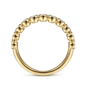 14K Yellow Gold Diamond Stackable Ring