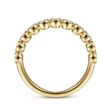 14K Yellow Gold Diamond Stackable Ring