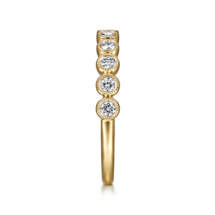14K Yellow Gold Diamond Stackable Ring